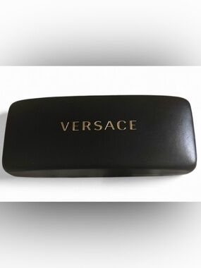 Versace Hard Clamshell Sunglass Eyeglass Case with Gold Logo